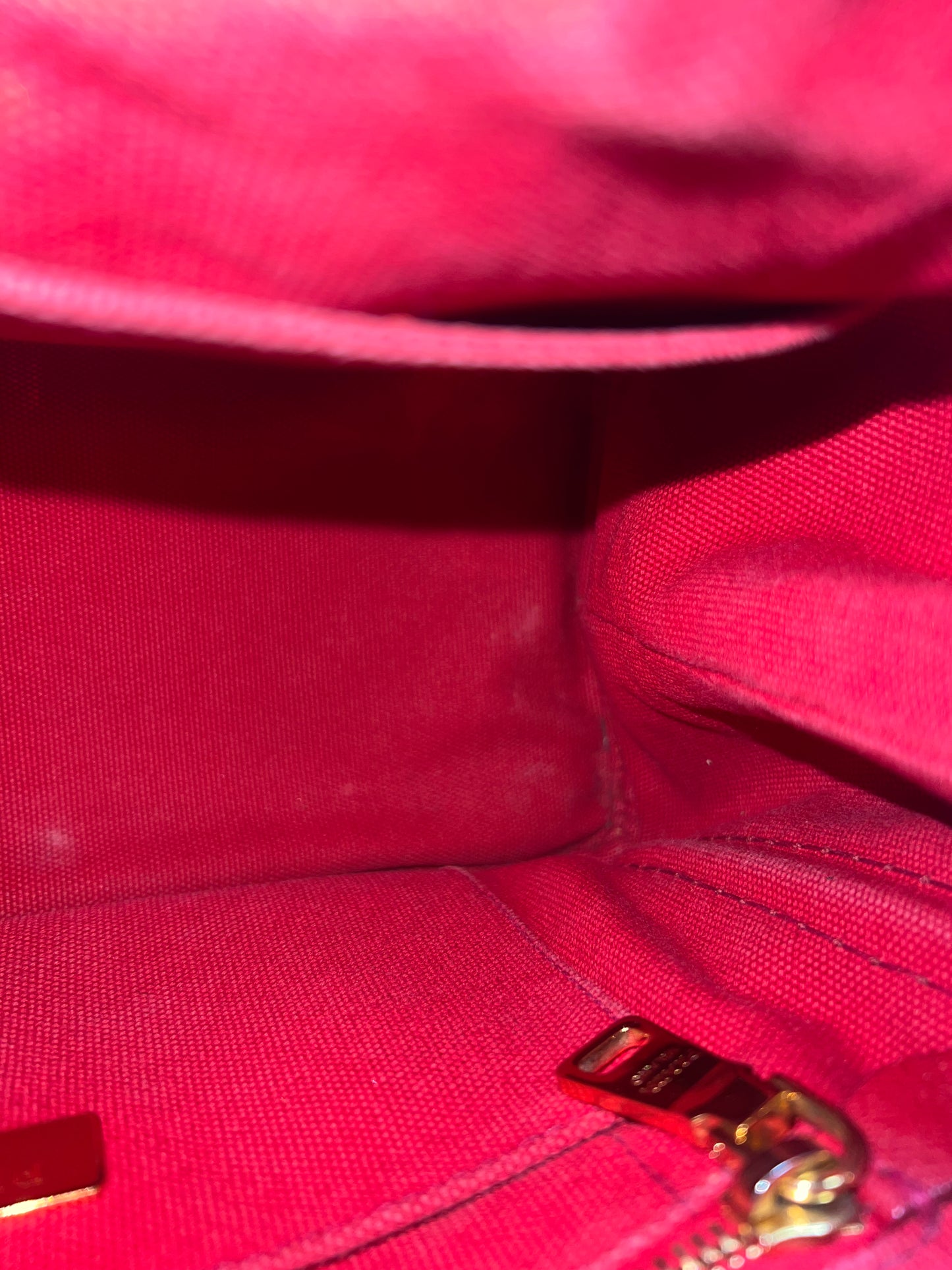 Prada Canapa Convertible Red Tote Canvas Medium