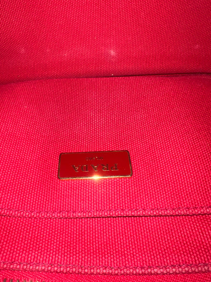 Prada Canapa Convertible Red Tote Canvas Medium