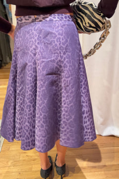 Moschino Jeans Purple Leopard Print Skirt