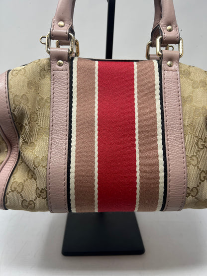 Gucci Vintage Web Boston Bag GG Canvas Medium with strap