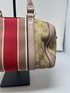 Gucci Vintage Web Boston Bag GG Canvas Medium with strap