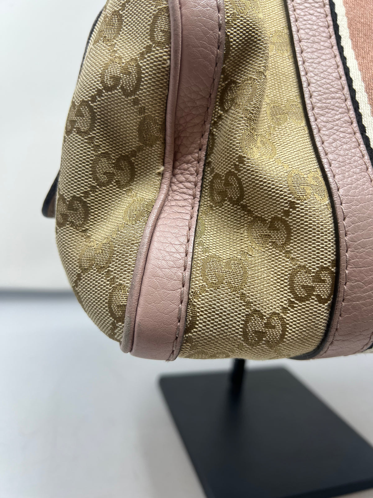 Gucci Vintage Web Boston Bag GG Canvas Medium with strap