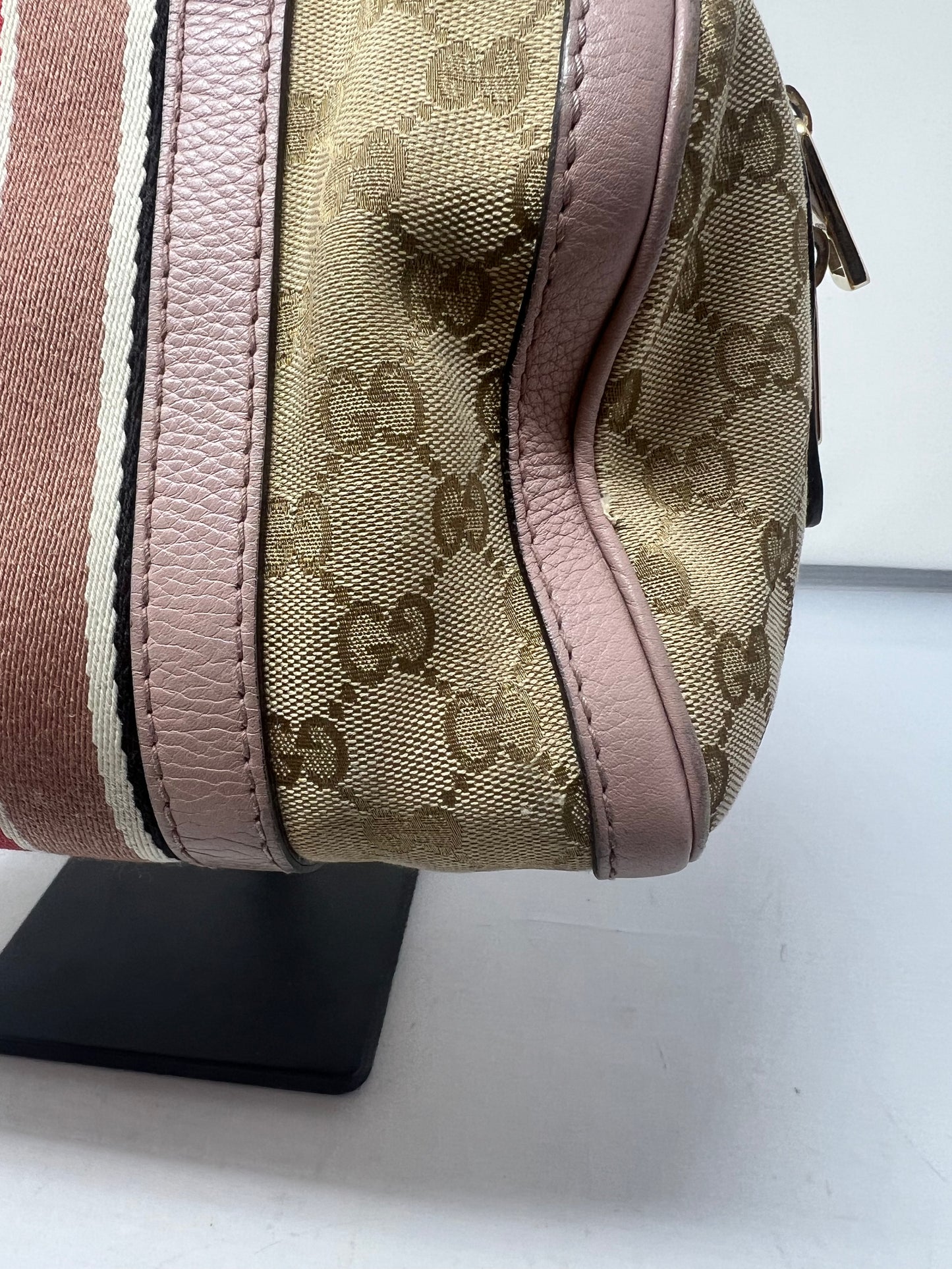 Gucci Vintage Web Boston Bag GG Canvas Medium with strap