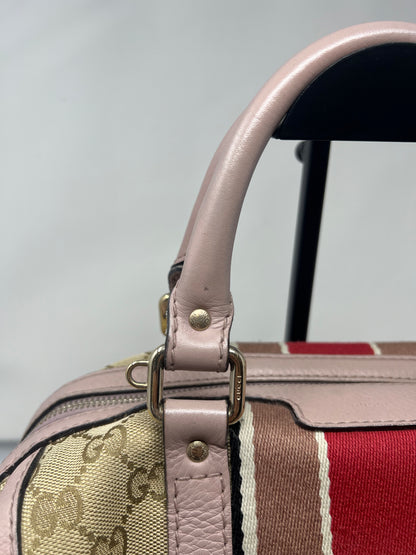 Gucci Vintage Web Boston Bag GG Canvas Medium with strap