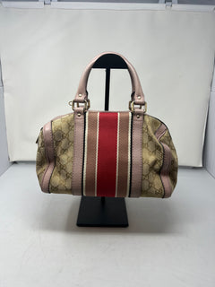 Gucci Vintage Web Boston Bag GG Canvas Medium with strap