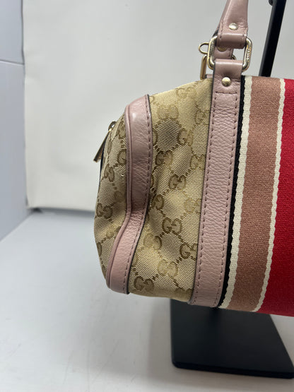 Gucci Vintage Web Boston Bag GG Canvas Medium with strap