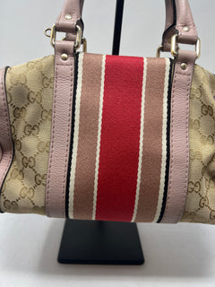 Gucci Vintage Web Boston Bag GG Canvas Medium with strap
