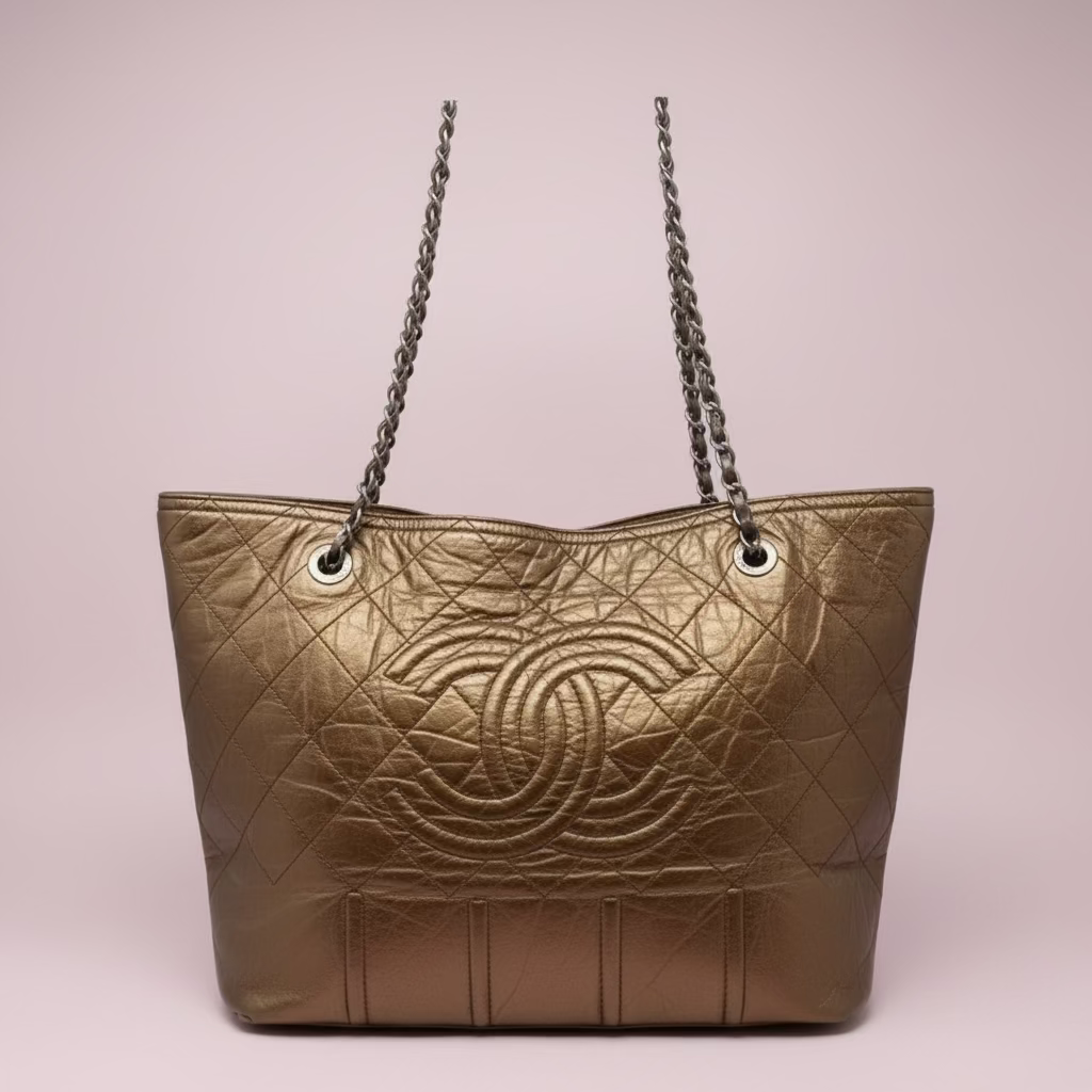 Chanel Metallic Aged Calfskin Large Shopping in Moscow Tote