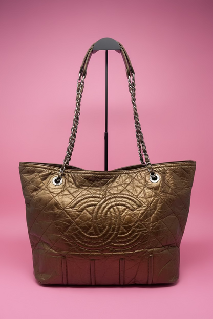 Chanel Metallic Aged Calfskin Large Shopping in Moscow Tote