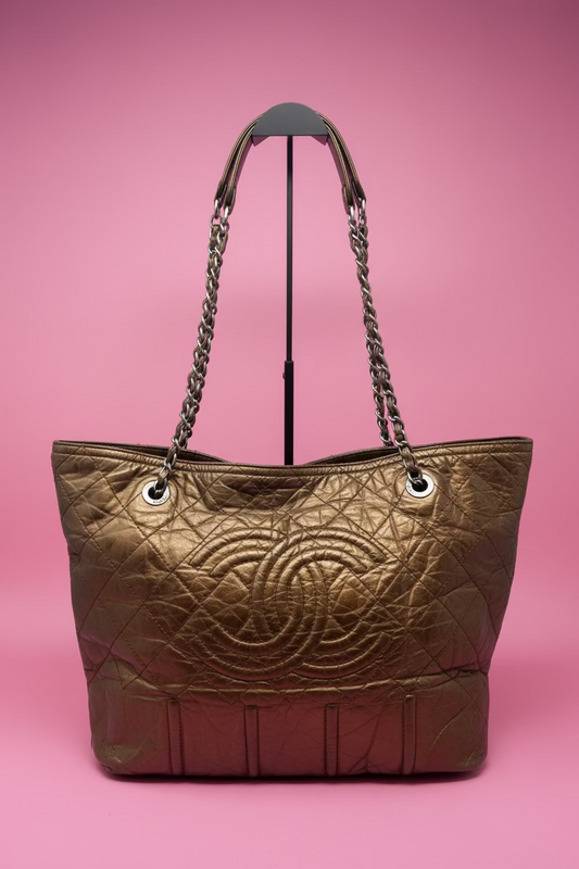 Chanel Metallic Aged Calfskin Large Shopping in Moscow Tote