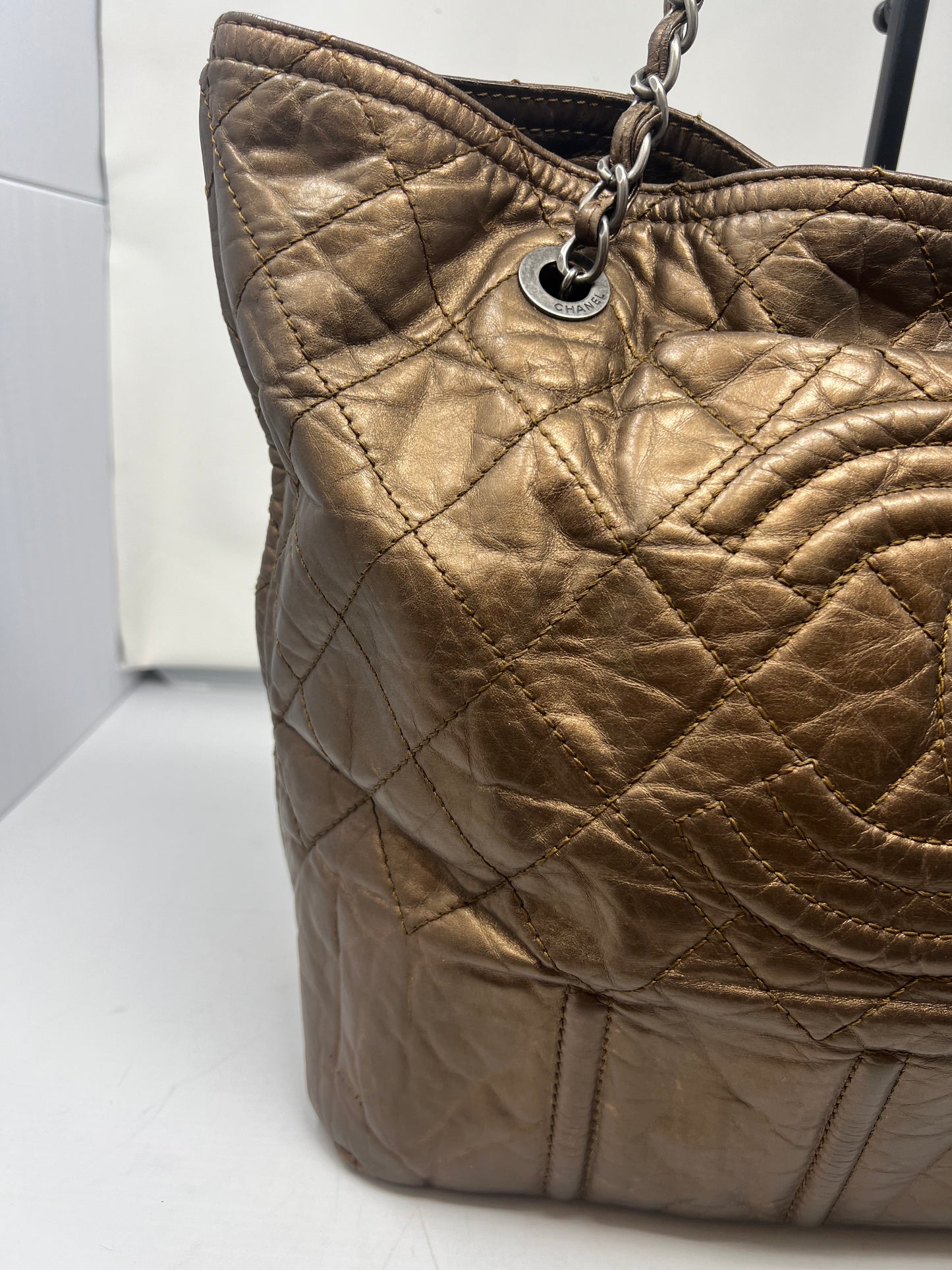Chanel Metallic Aged Calfskin Large Shopping in Moscow Tote
