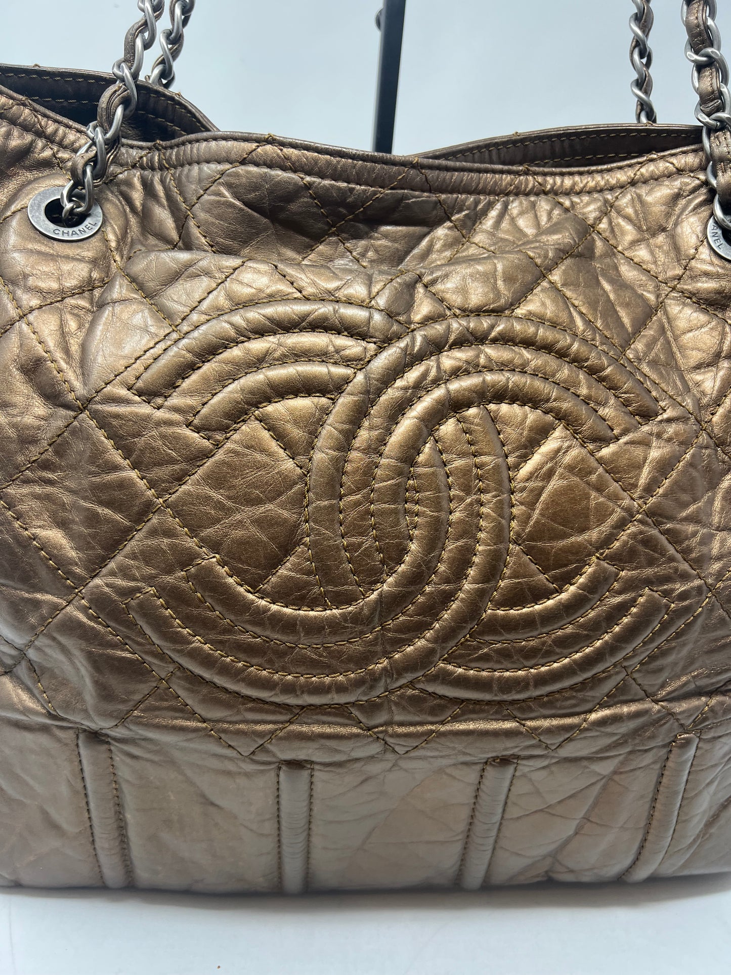 Chanel Metallic Aged Calfskin Large Shopping in Moscow Tote