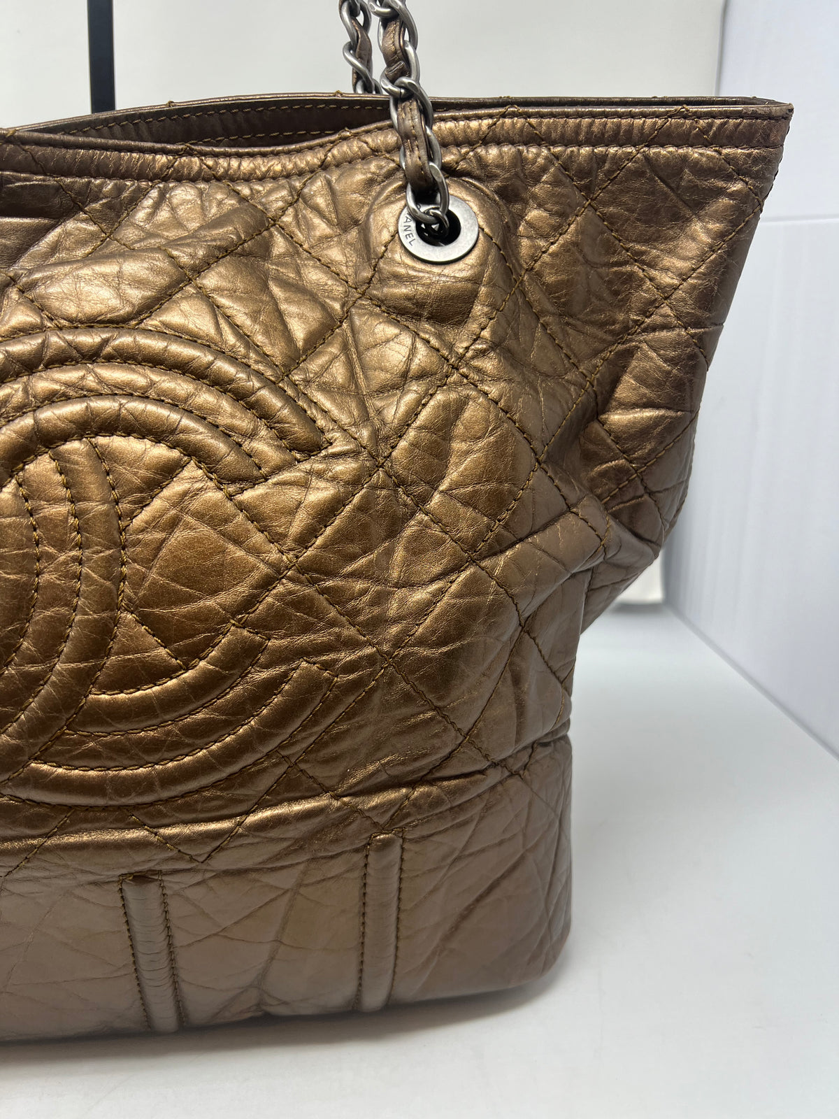 Chanel Metallic Aged Calfskin Large Shopping in Moscow Tote