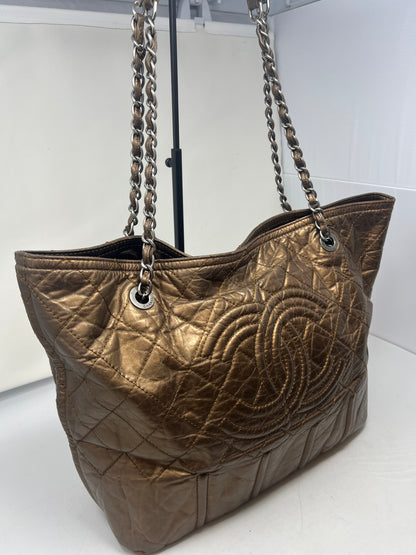 Chanel Metallic Aged Calfskin Large Shopping in Moscow Tote