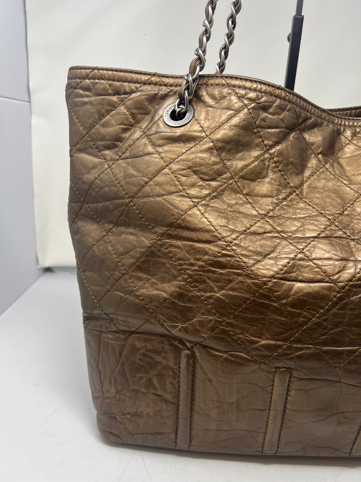 Chanel Metallic Aged Calfskin Large Shopping in Moscow Tote