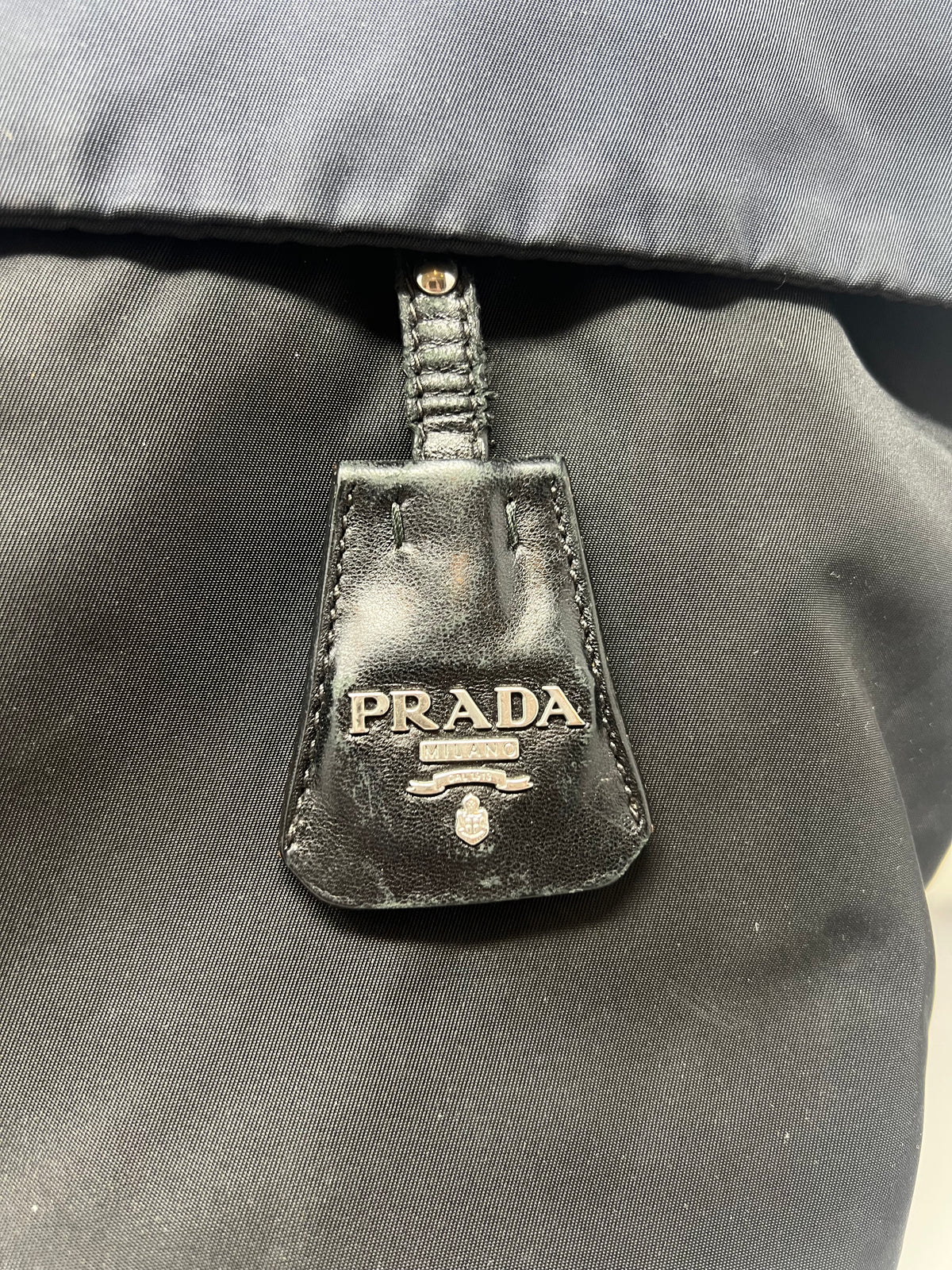 Prada Navy Blue Tessuto Reversible Tote