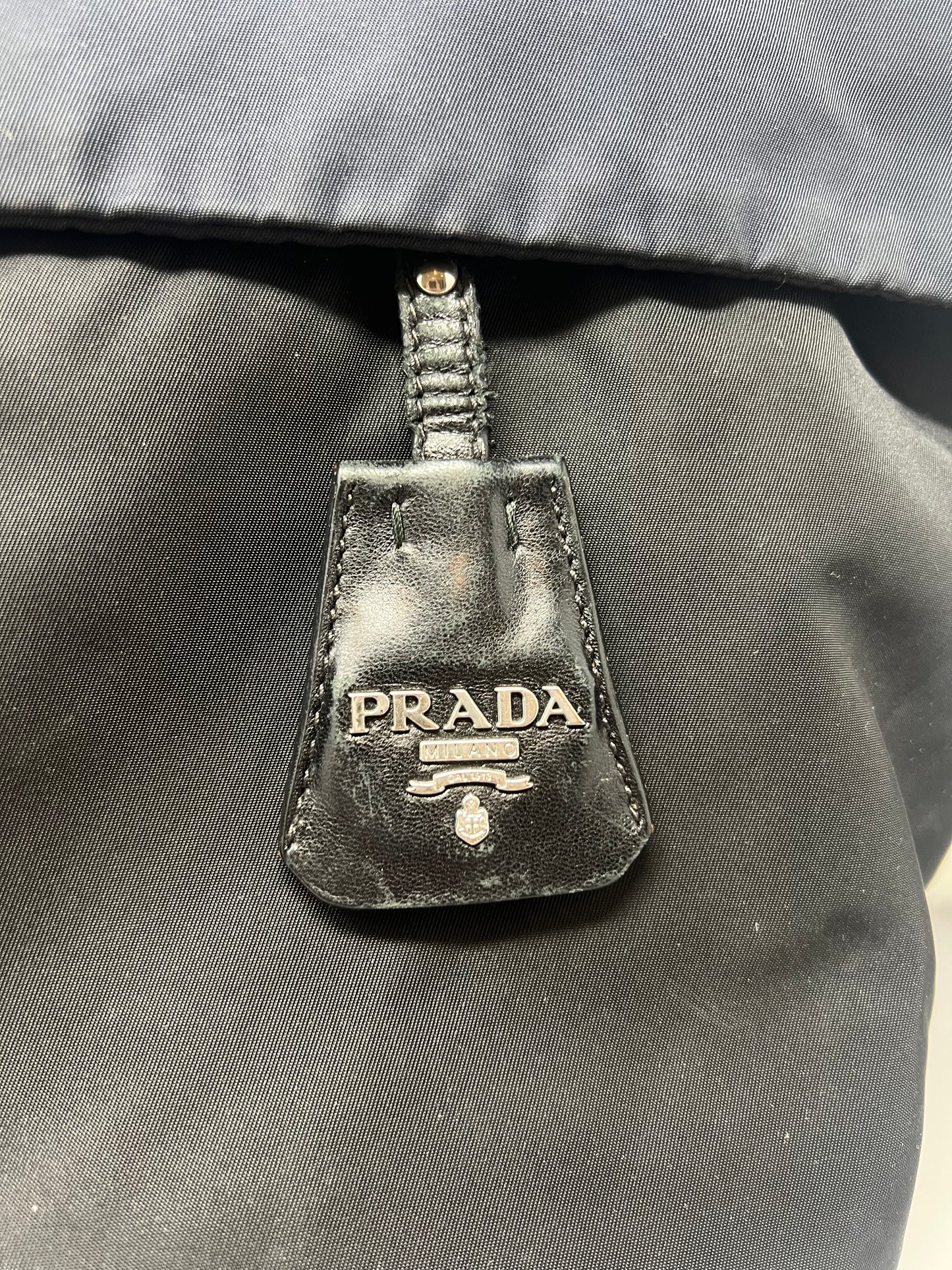 Prada Navy Blue Tessuto Reversible Tote