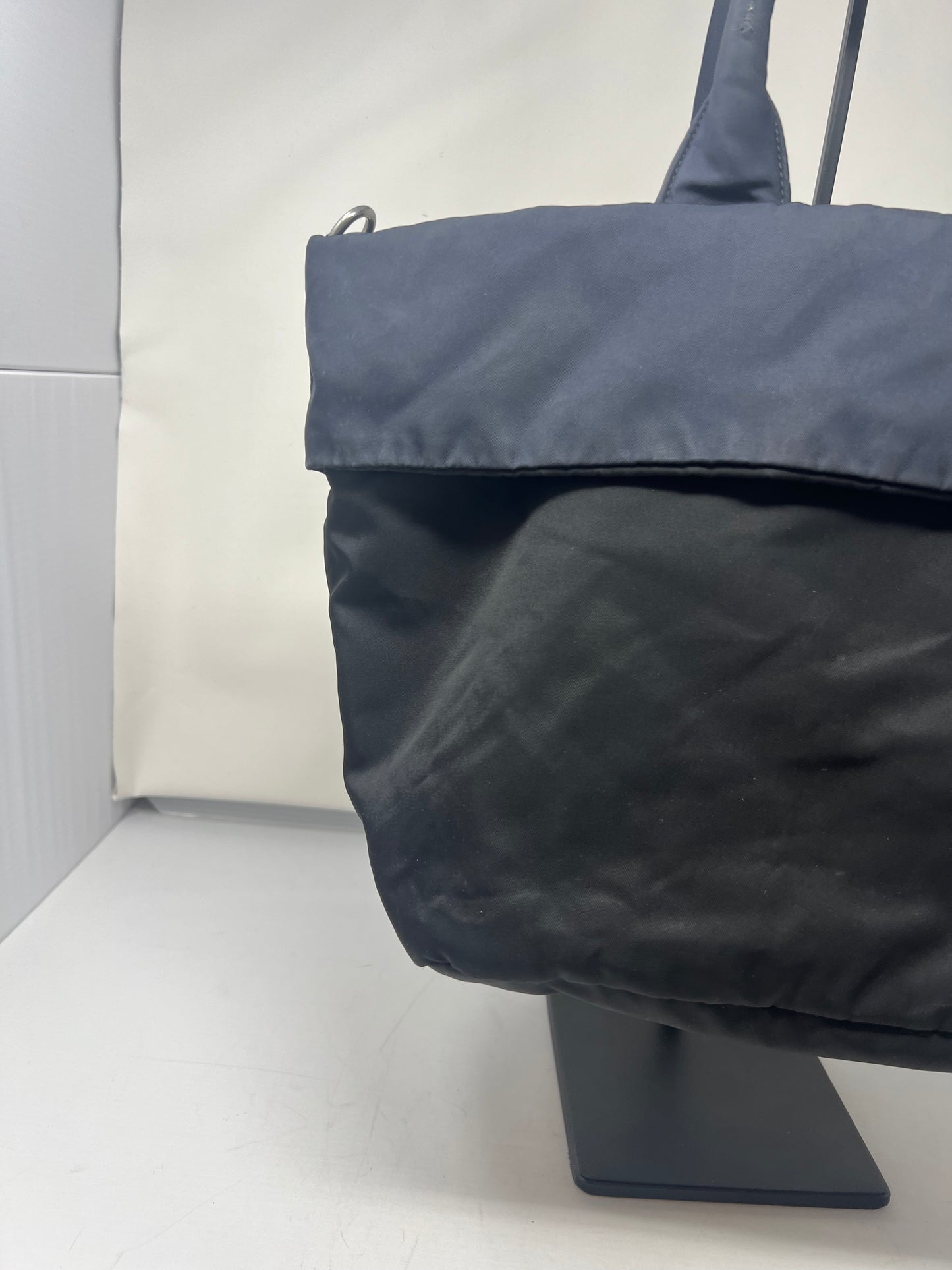 Prada Navy Blue Tessuto Reversible Tote