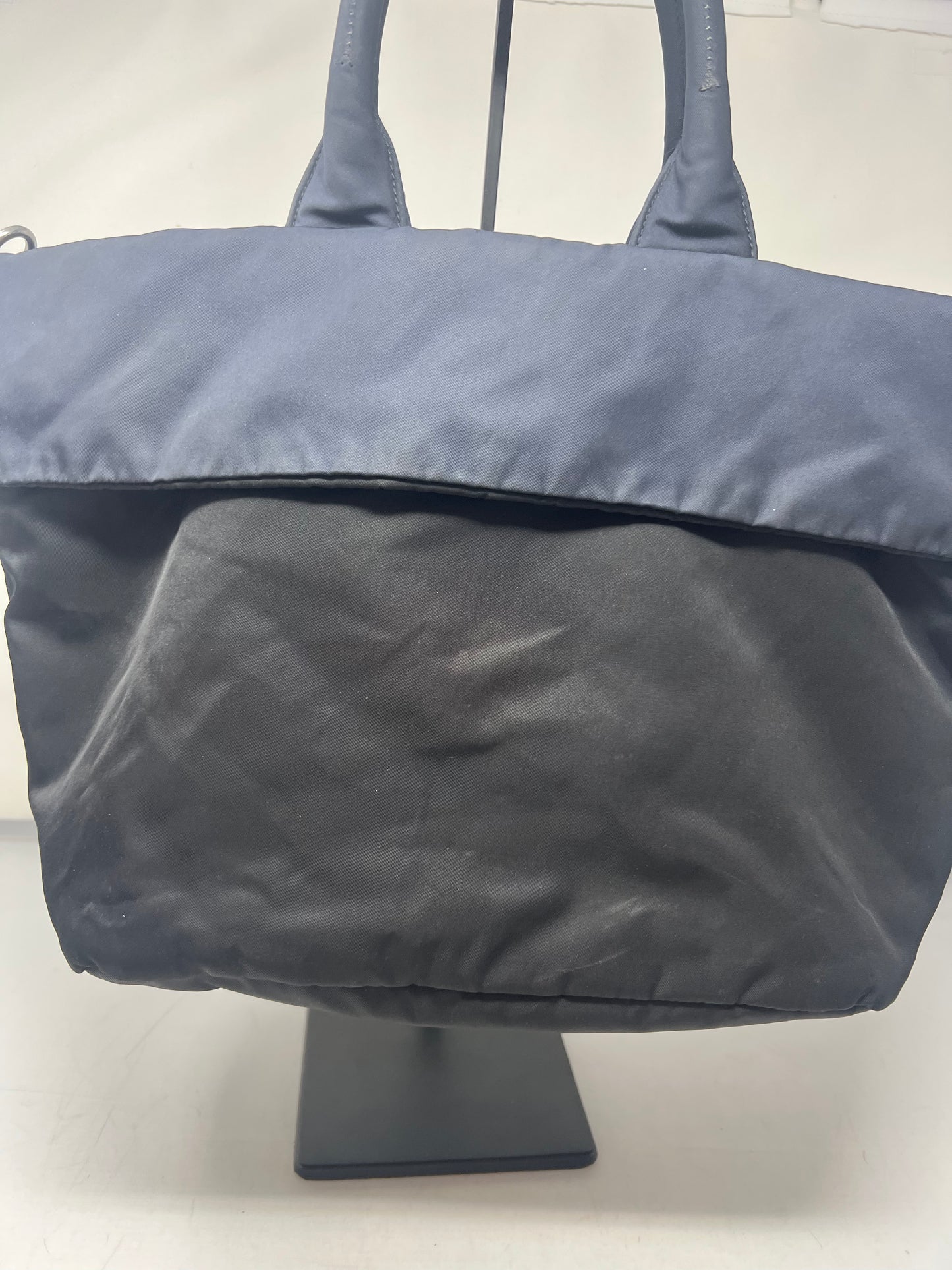 Prada Navy Blue Tessuto Reversible Tote