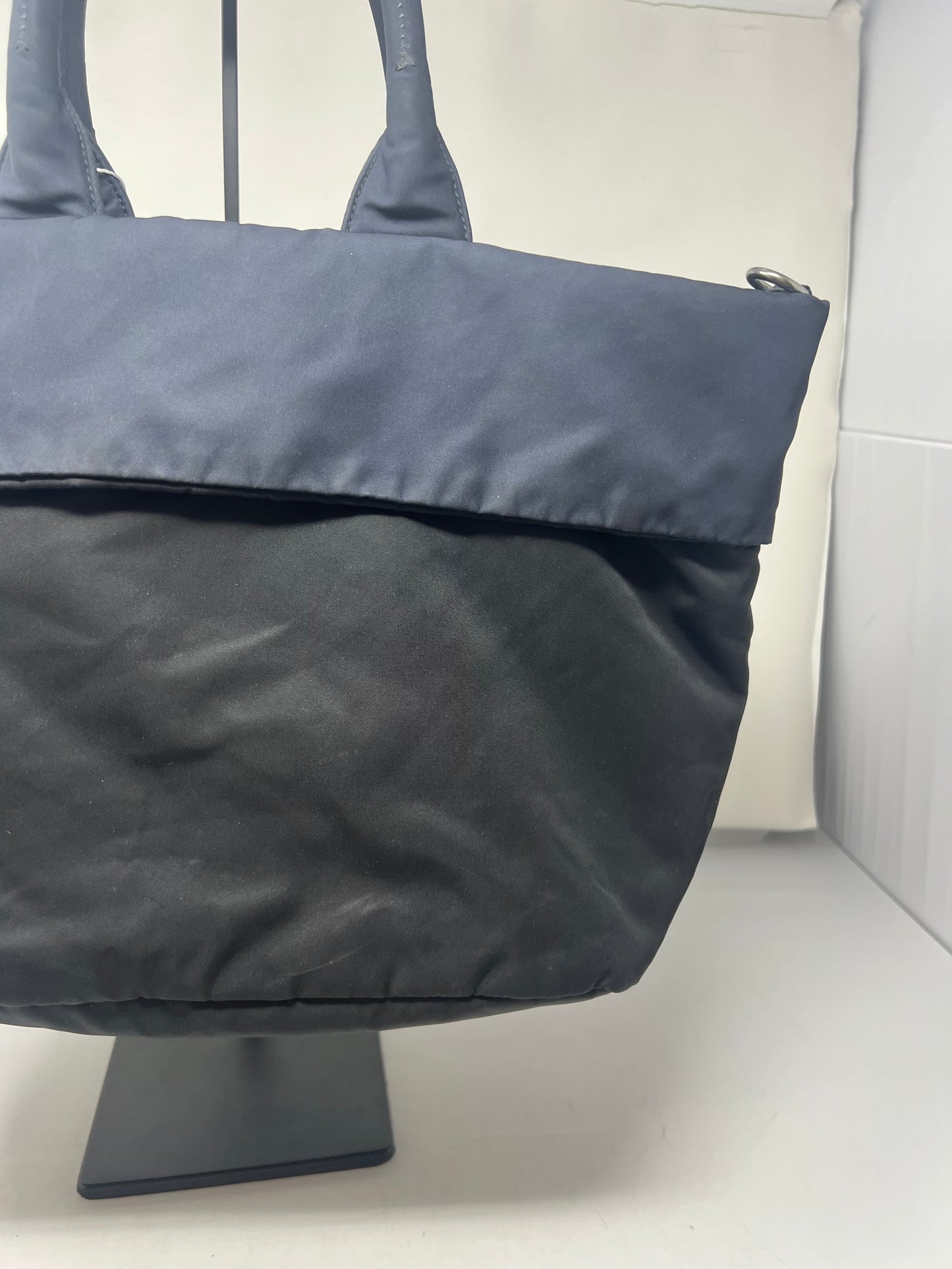Prada Navy Blue Tessuto Reversible Tote