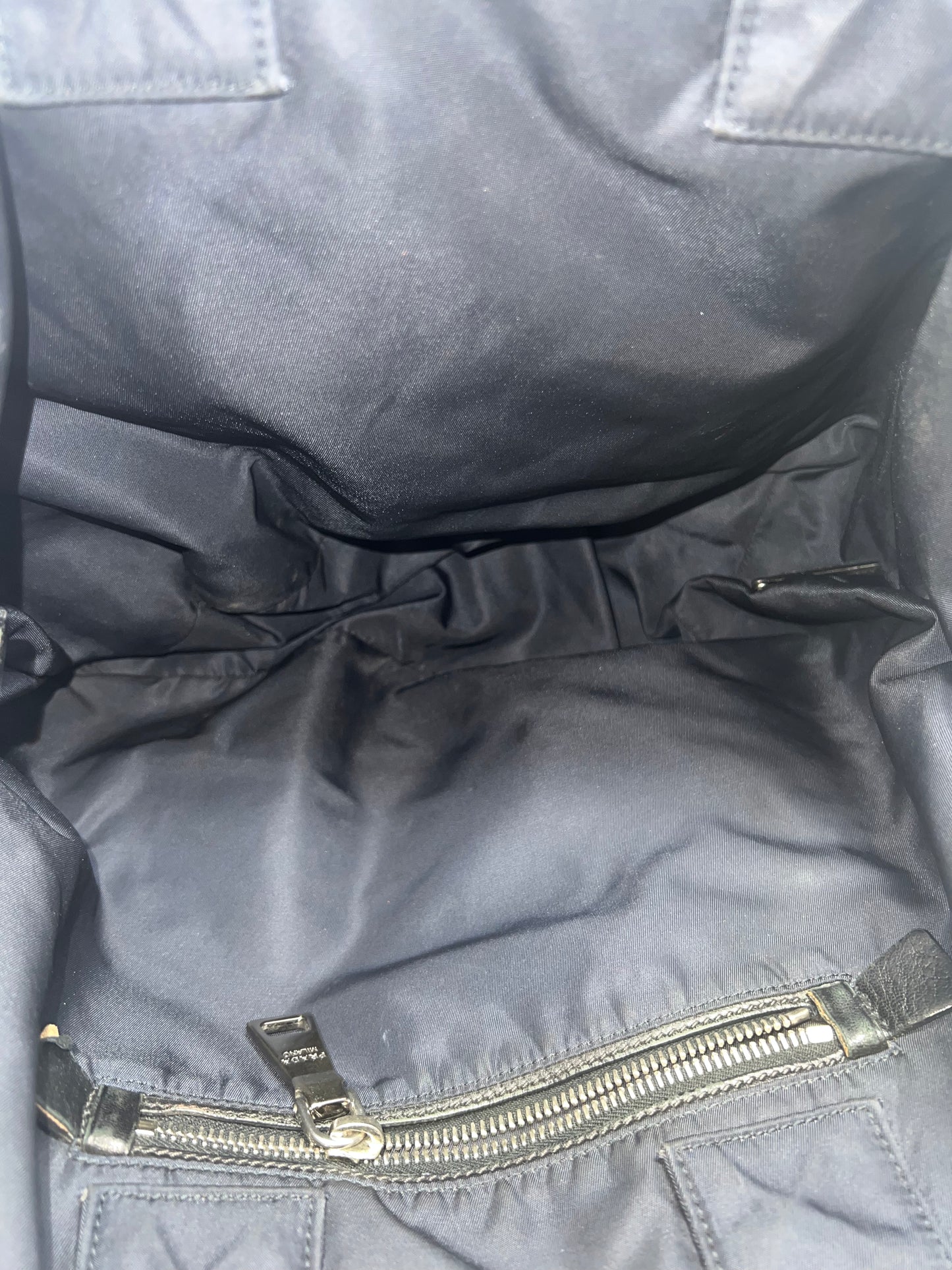 Prada Navy Blue Tessuto Reversible Tote