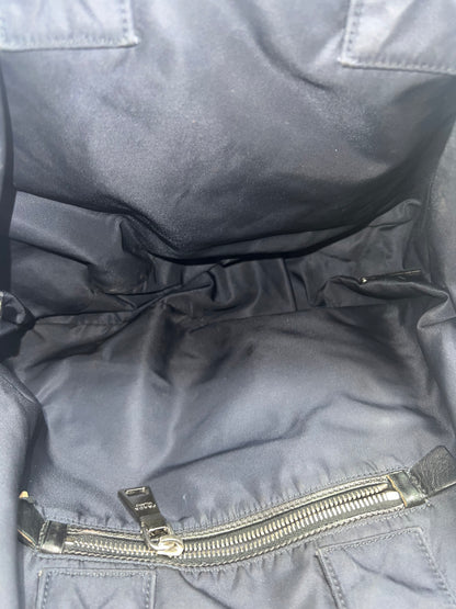 Prada Navy Blue Tessuto Reversible Tote