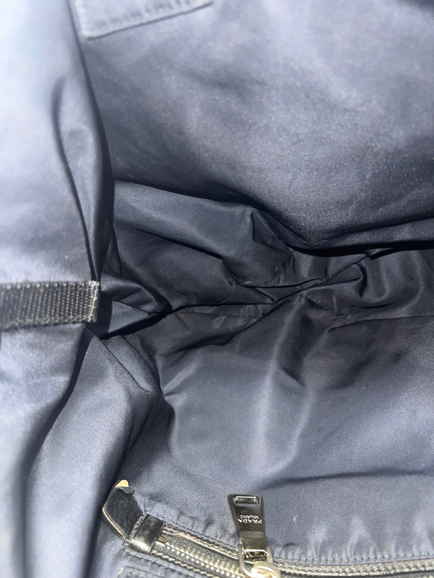 Prada Navy Blue Tessuto Reversible Tote