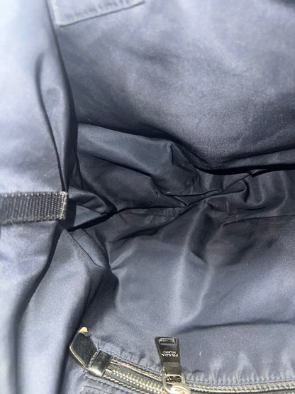 Prada Navy Blue Tessuto Reversible Tote