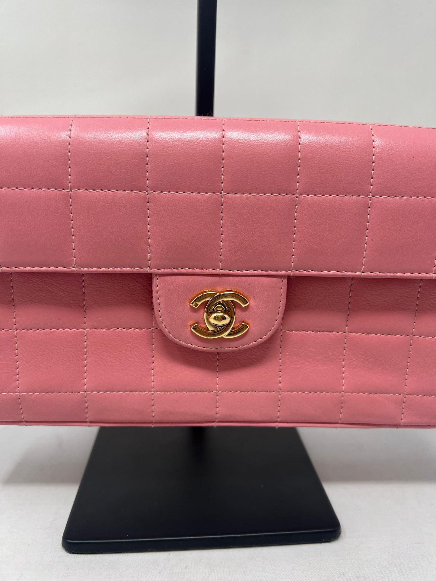 Chanel East West Chocolate Bar Lambskin (box, duster, and original COA)