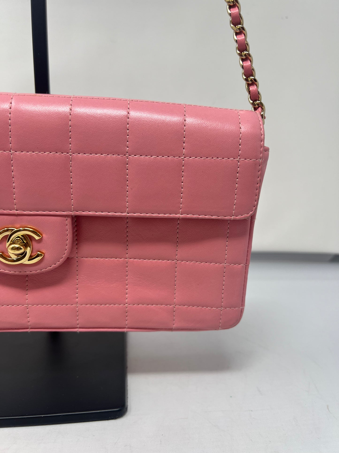 Chanel East West Chocolate Bar Lambskin (box, duster, and original COA)