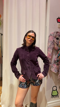 Vintage Caché Deep Purple Suede Jacket