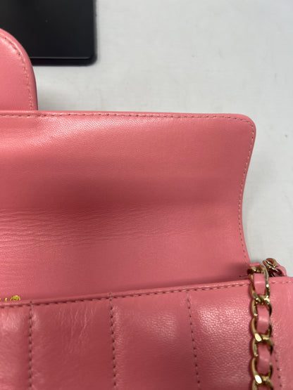 Chanel East West Chocolate Bar Lambskin (box, duster, and original COA)