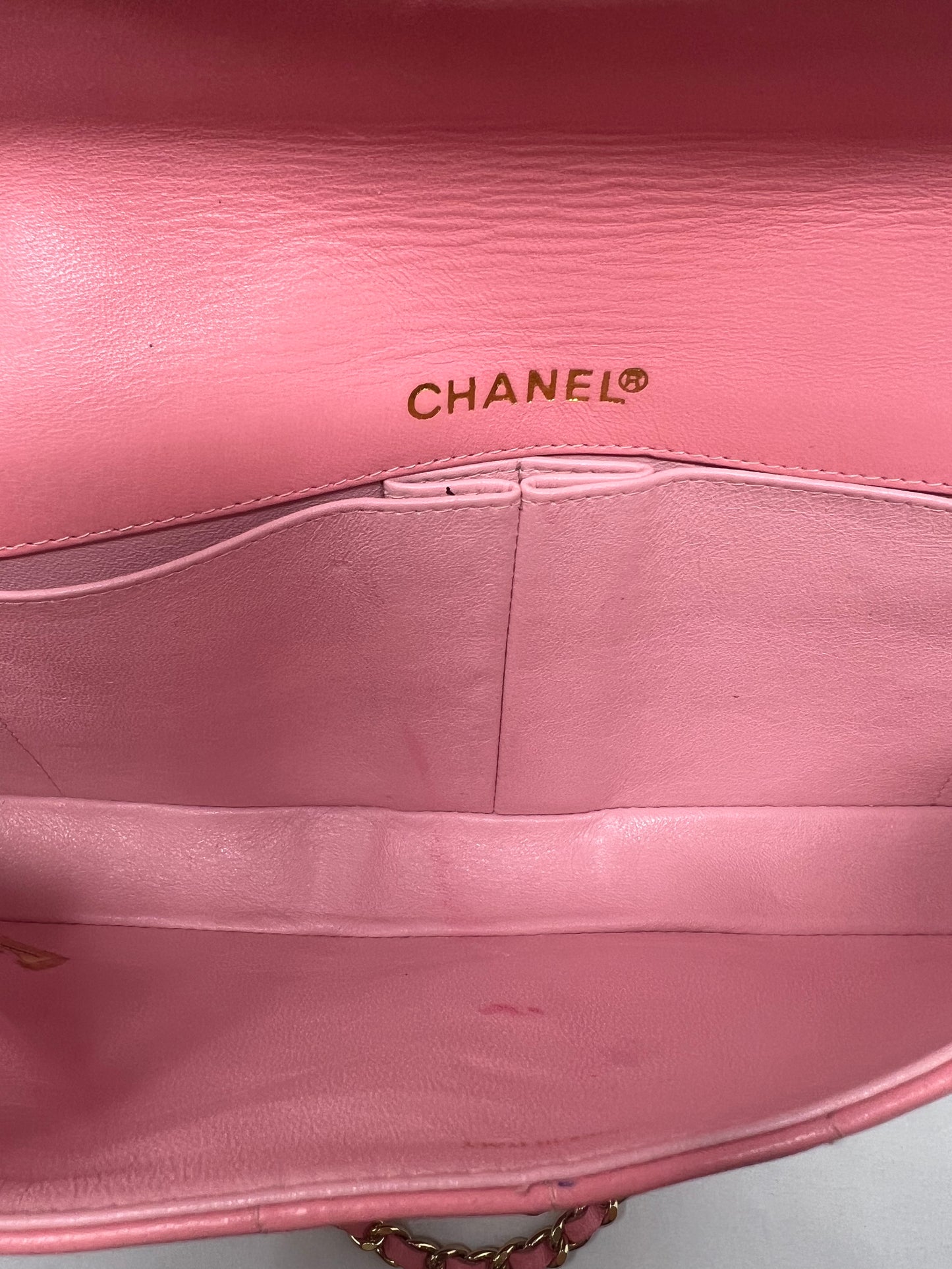 Chanel East West Chocolate Bar Lambskin (box, duster, and original COA)