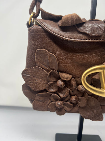 Valentino Leather Flower Shoulder Bag