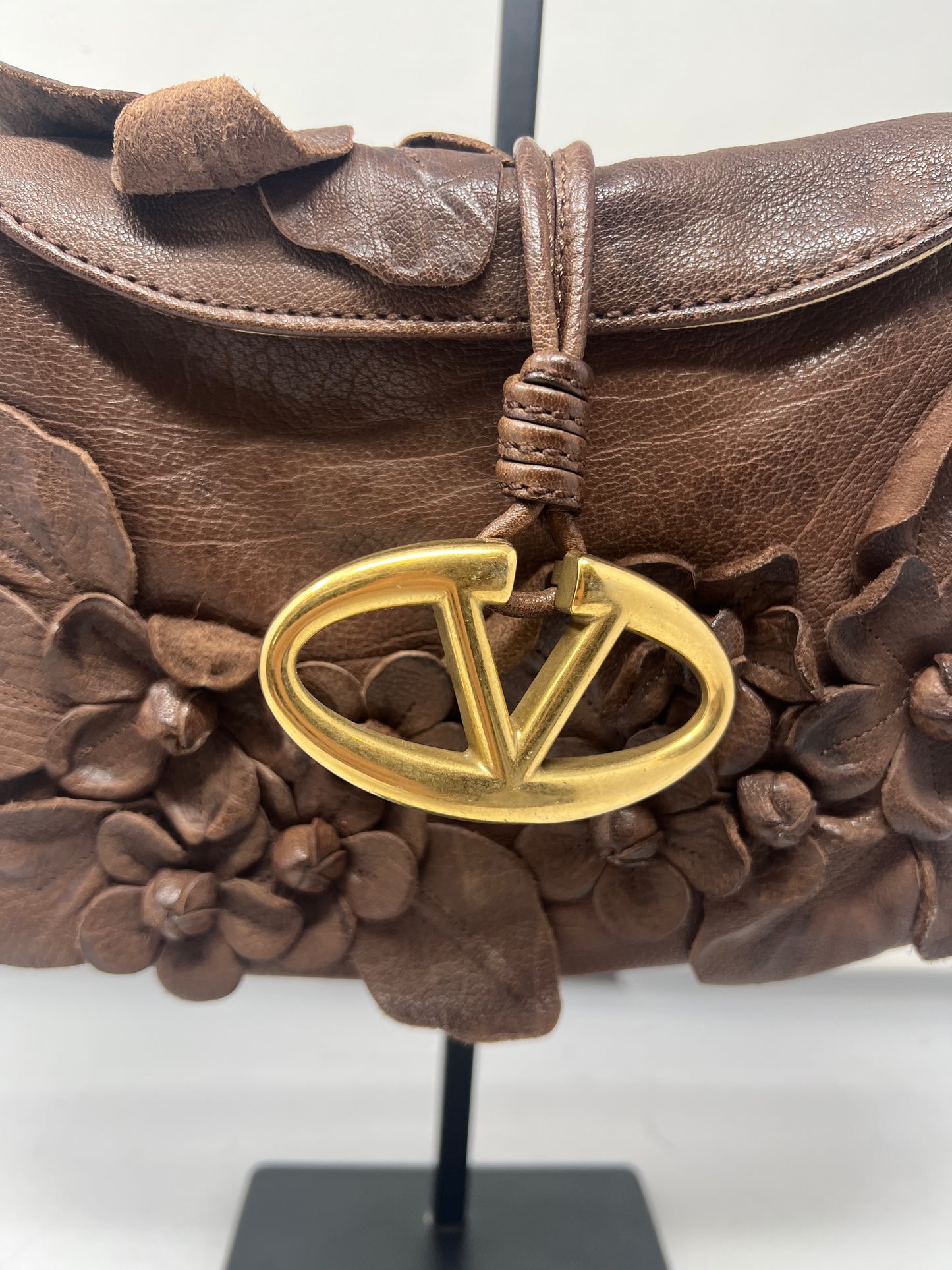 Valentino Leather Flower Shoulder Bag