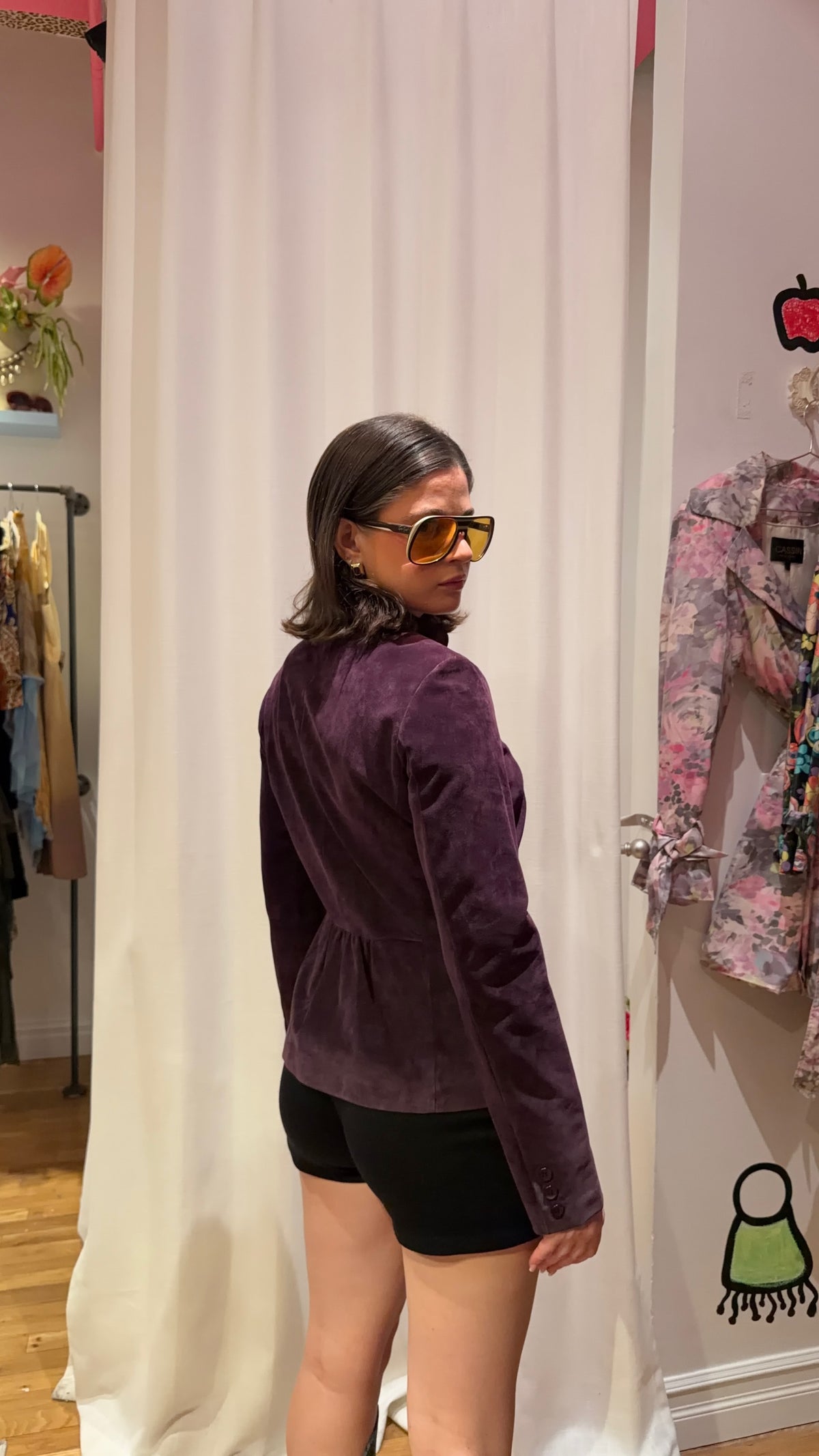 Vintage Caché Deep Purple Suede Jacket