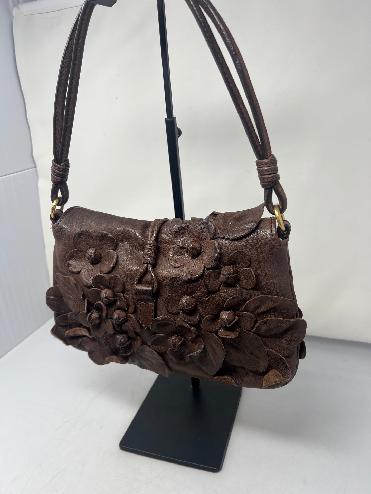 Valentino Leather Flower Shoulder Bag