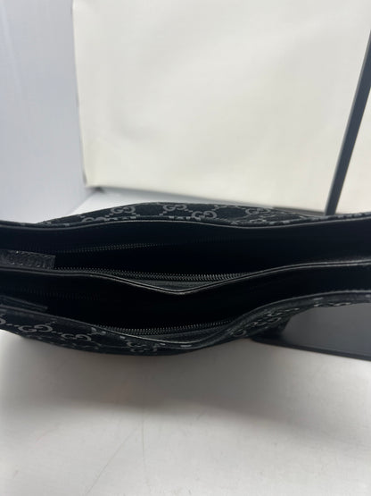 Gucci Metal handle suede hobo bag