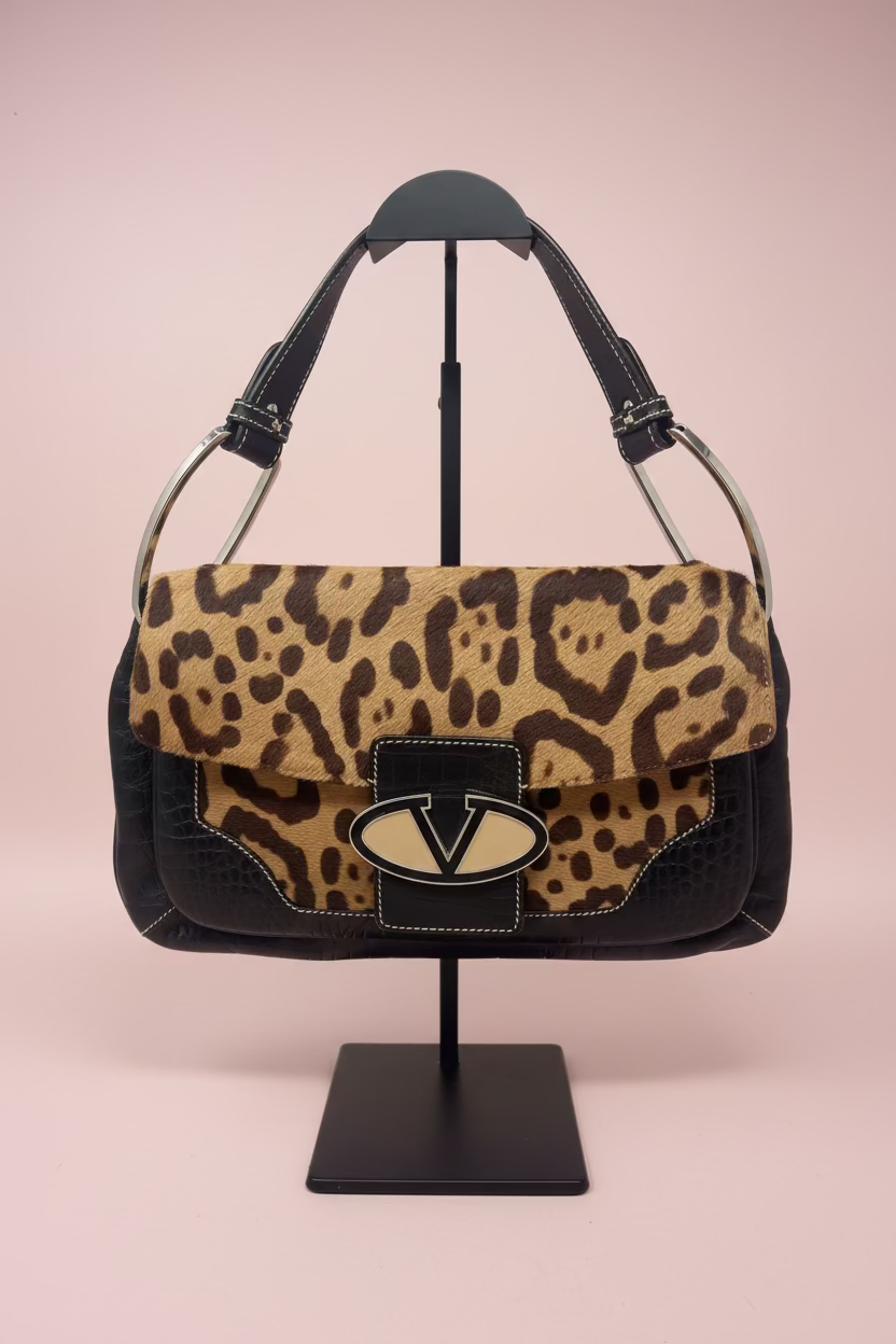 Valentino Cheetah Ponyhair Shoulder Bag
