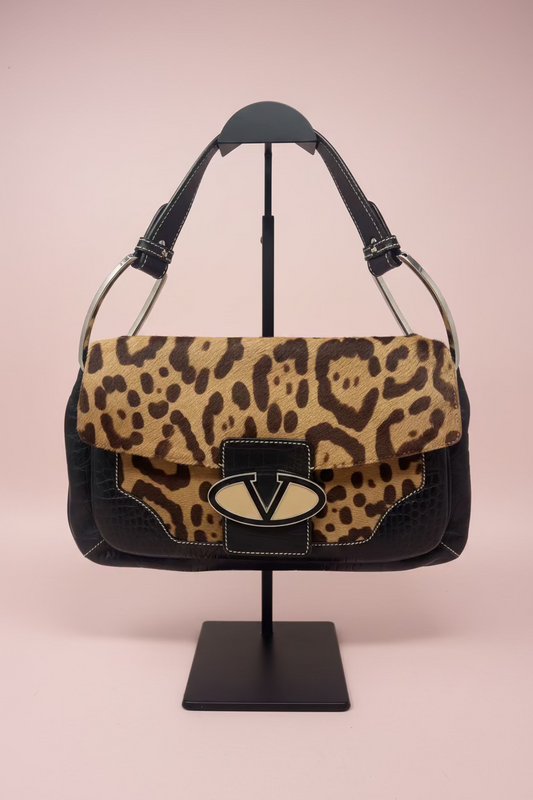 Valentino Cheetah Ponyhair Shoulder Bag
