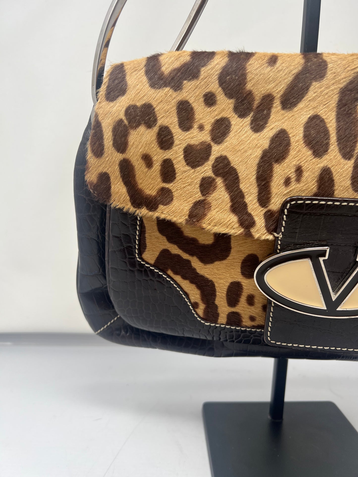 Valentino Cheetah Ponyhair Shoulder Bag