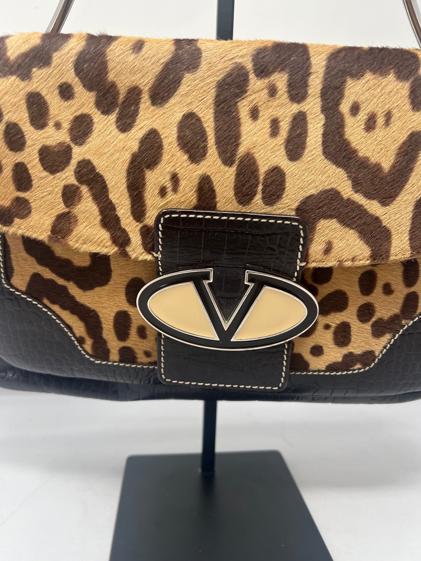 Valentino Cheetah Ponyhair Shoulder Bag