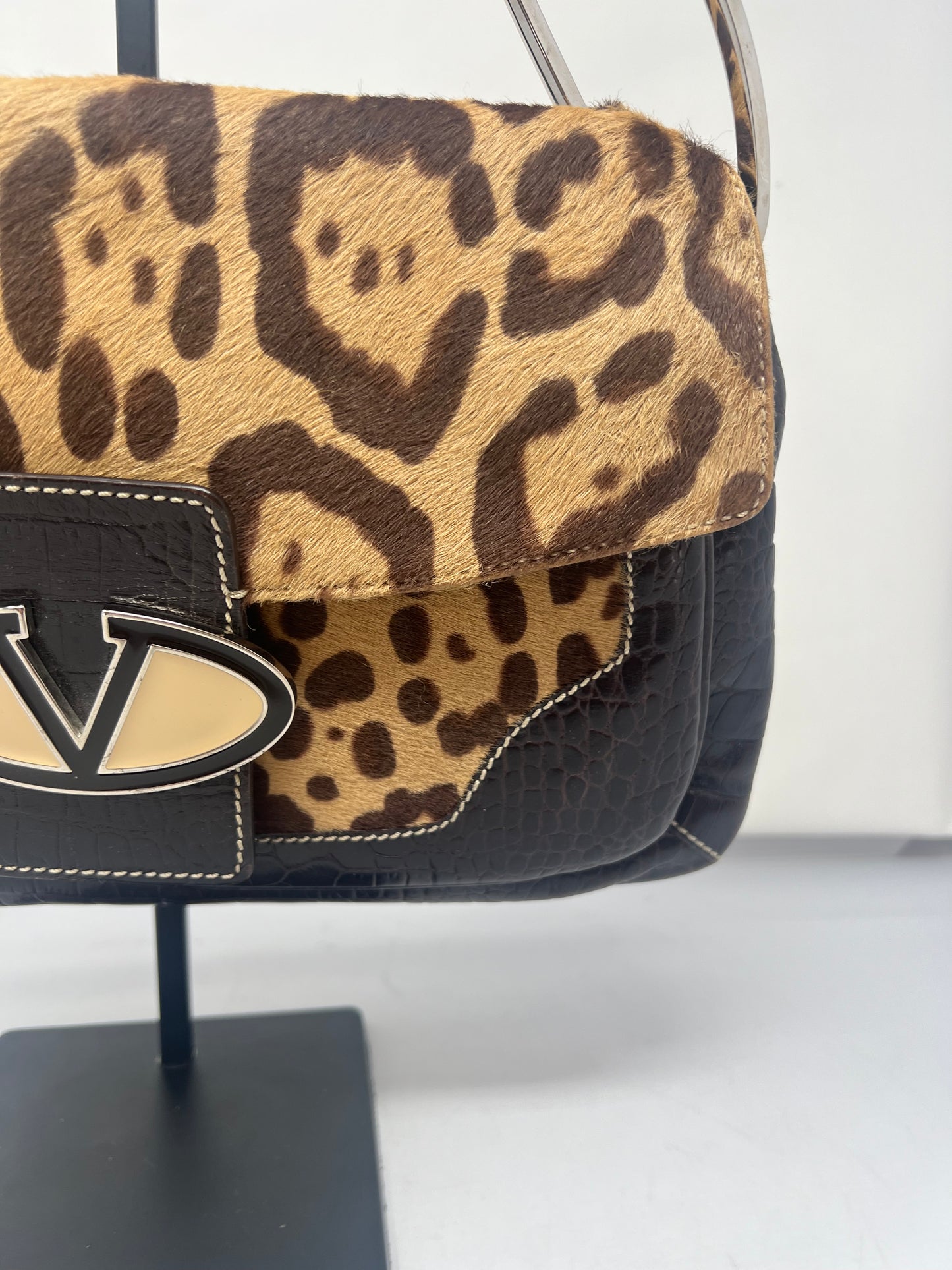 Valentino Cheetah Ponyhair Shoulder Bag