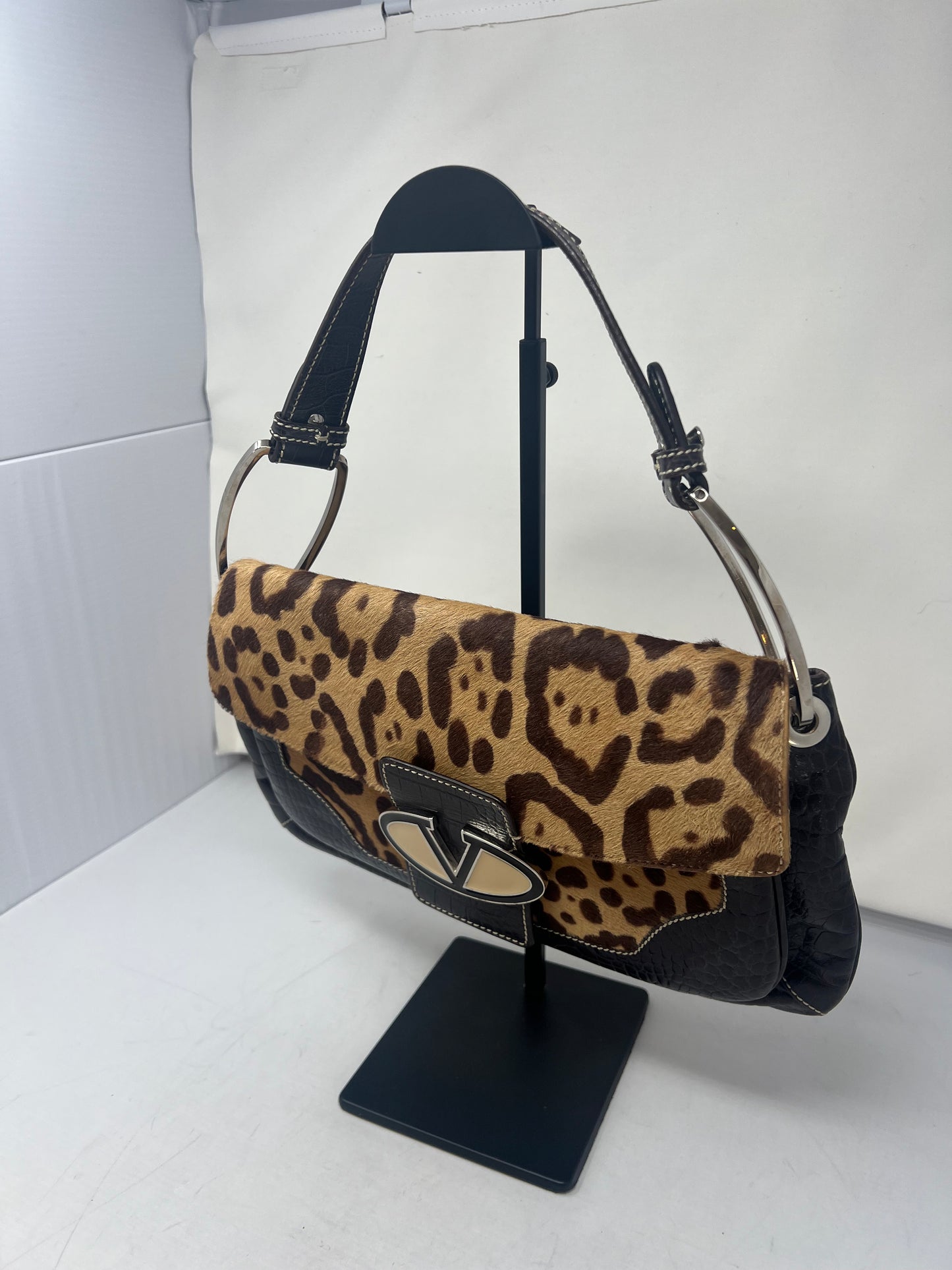 Valentino Cheetah Ponyhair Shoulder Bag