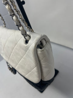 Chanel Flap Black/White Leather Crossbody Bag