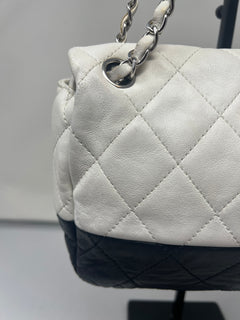 Chanel Flap Black/White Leather Crossbody Bag