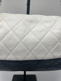Chanel Flap Black/White Leather Crossbody Bag