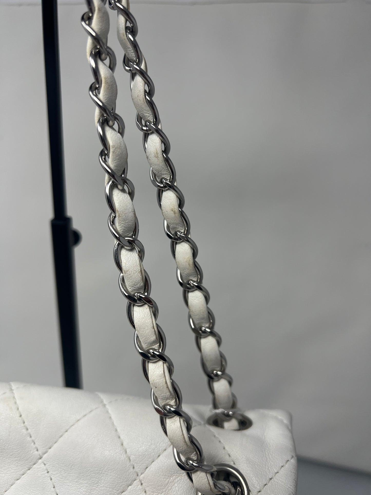 Chanel Flap Black/White Leather Crossbody Bag