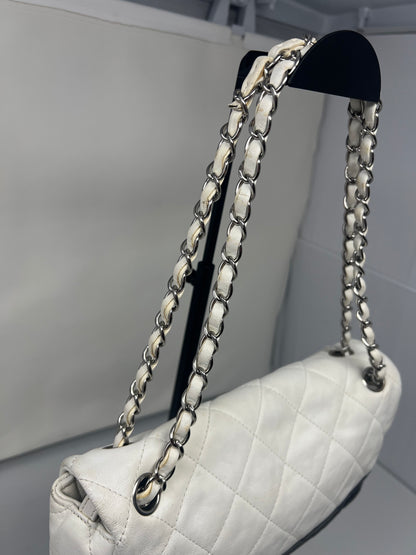 Chanel Flap Black/White Leather Crossbody Bag