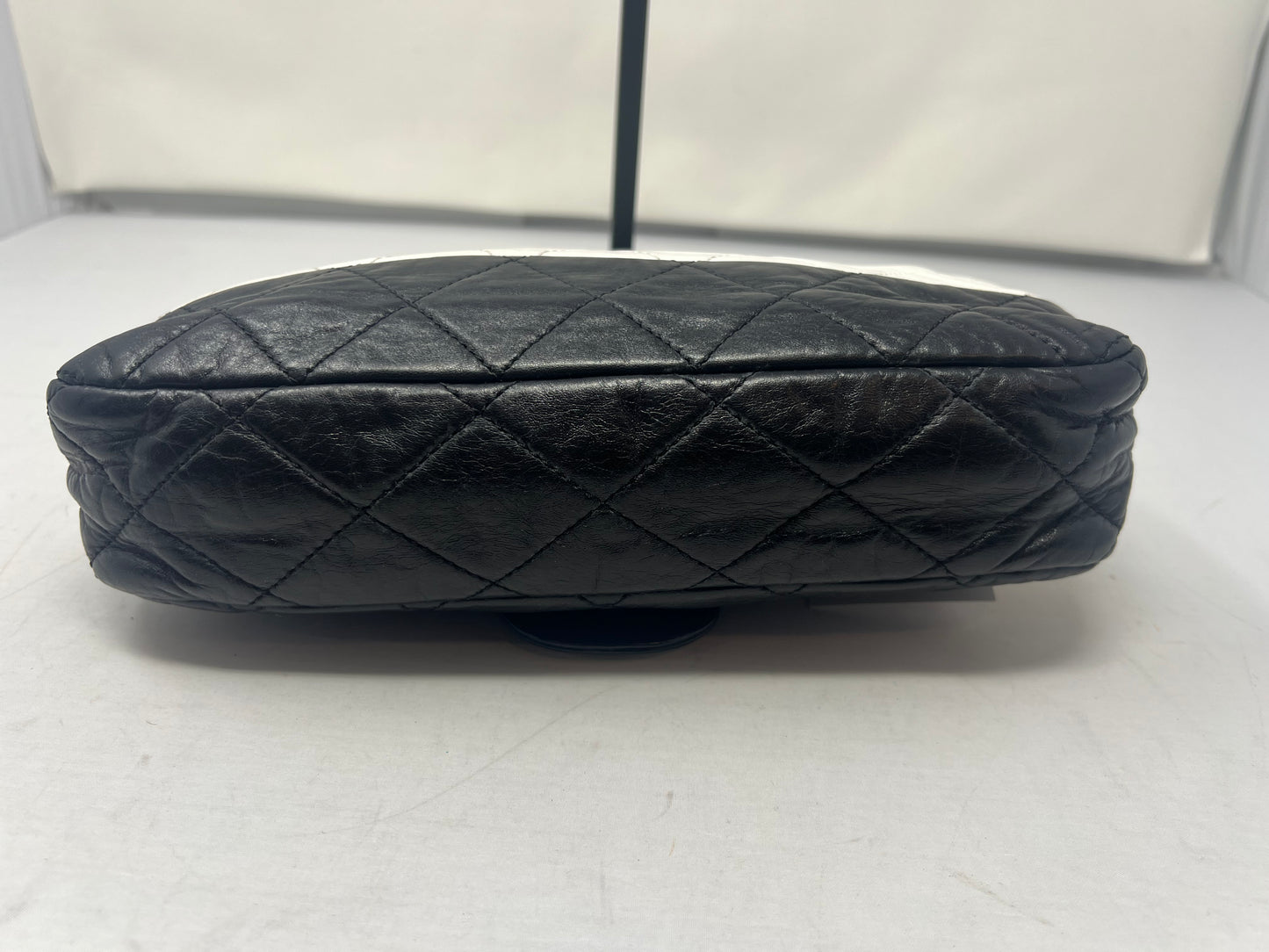 Chanel Flap Black/White Leather Crossbody Bag